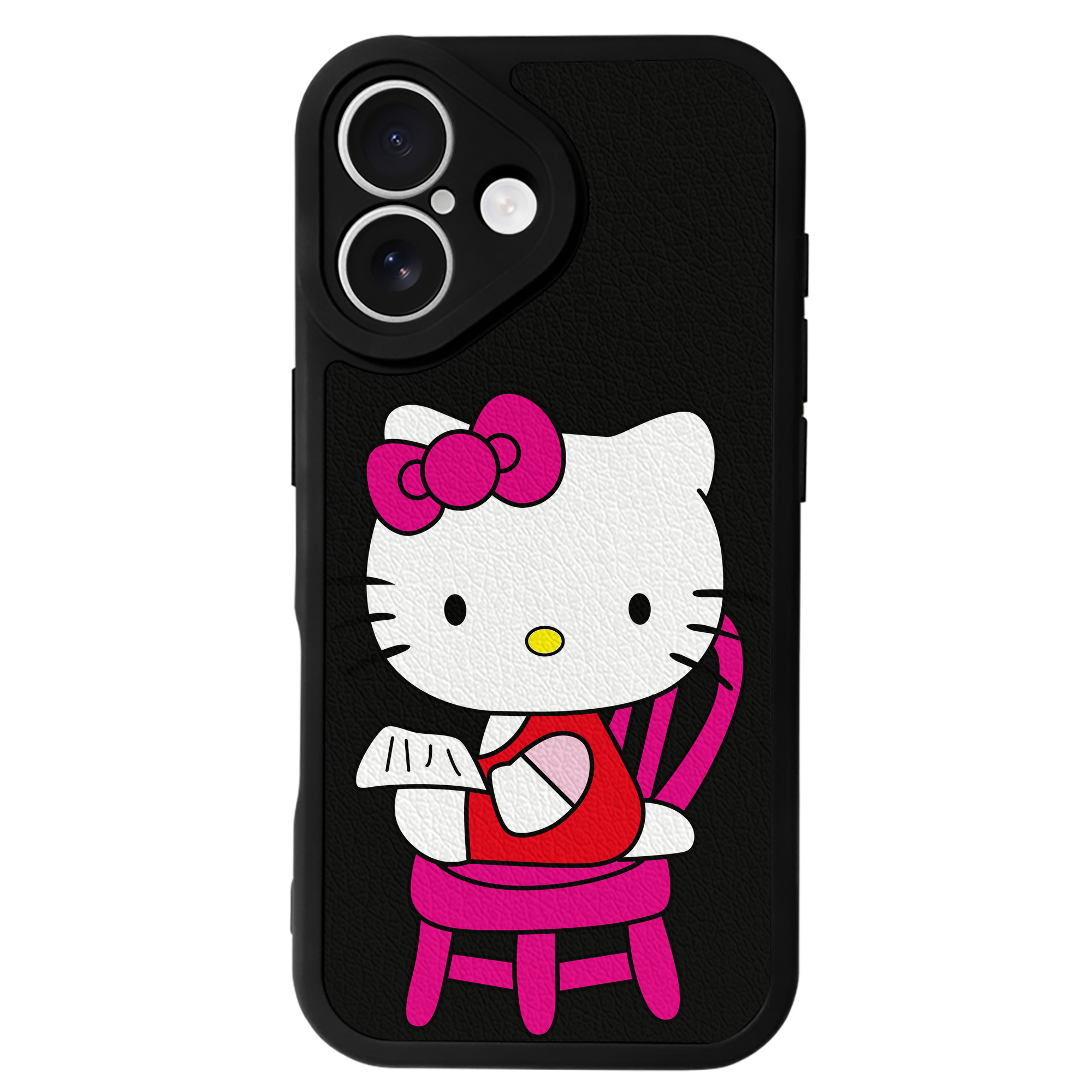 （画像用） Hello Kitty ハローキティ 【iPhone 16シリーズ対応】シリコンスマホケース（レザー調） 材質：シリコン